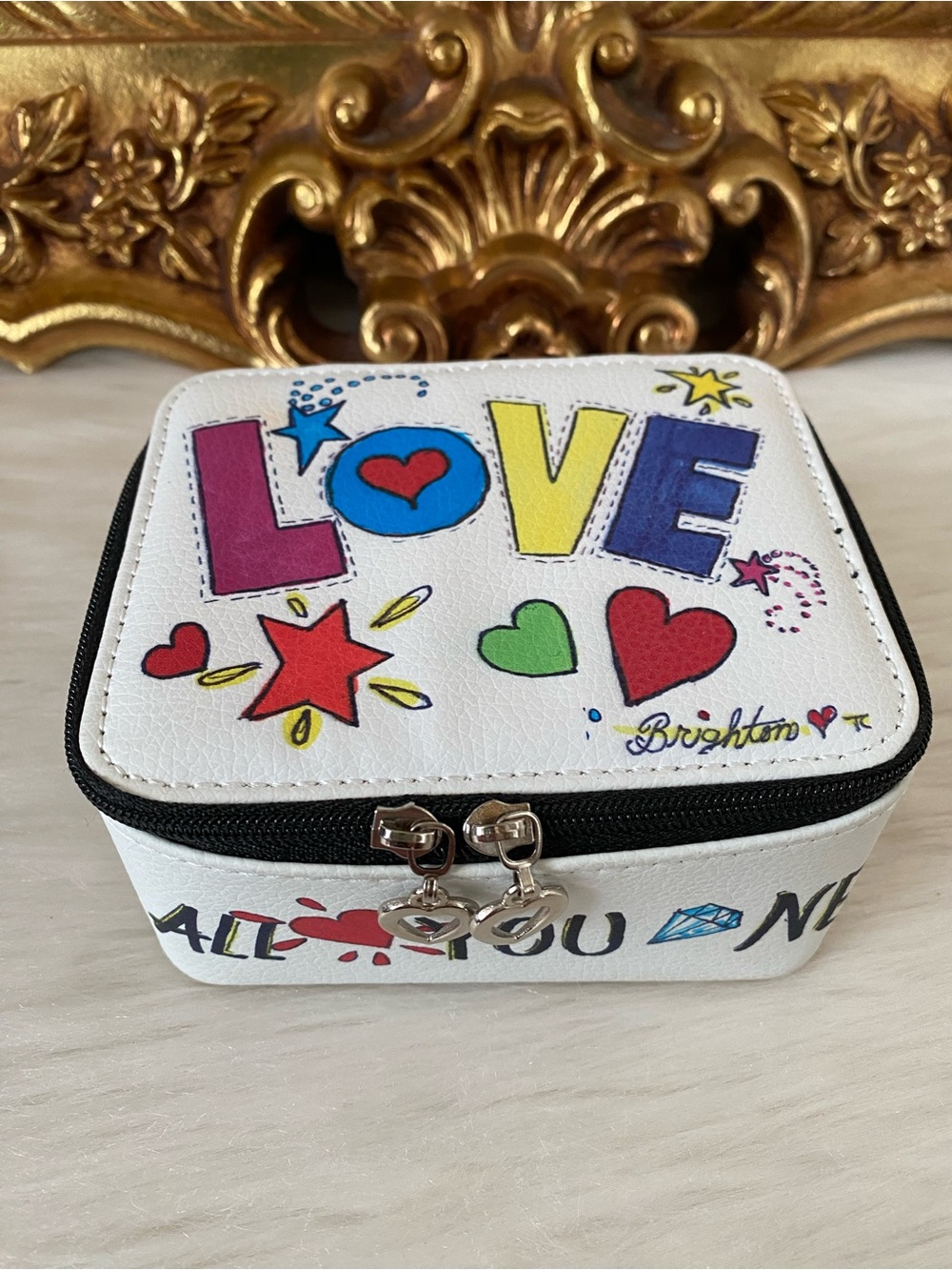 Brighton All You Need Is Love Jewelry Travel Zip Case Box